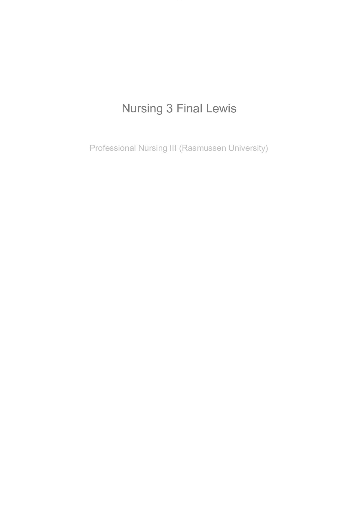 Preview image for NUR 2790 Nursing 3 Final Lewis Chapter 59 Nursing Management Chronic Neurologic Problems with Answer
